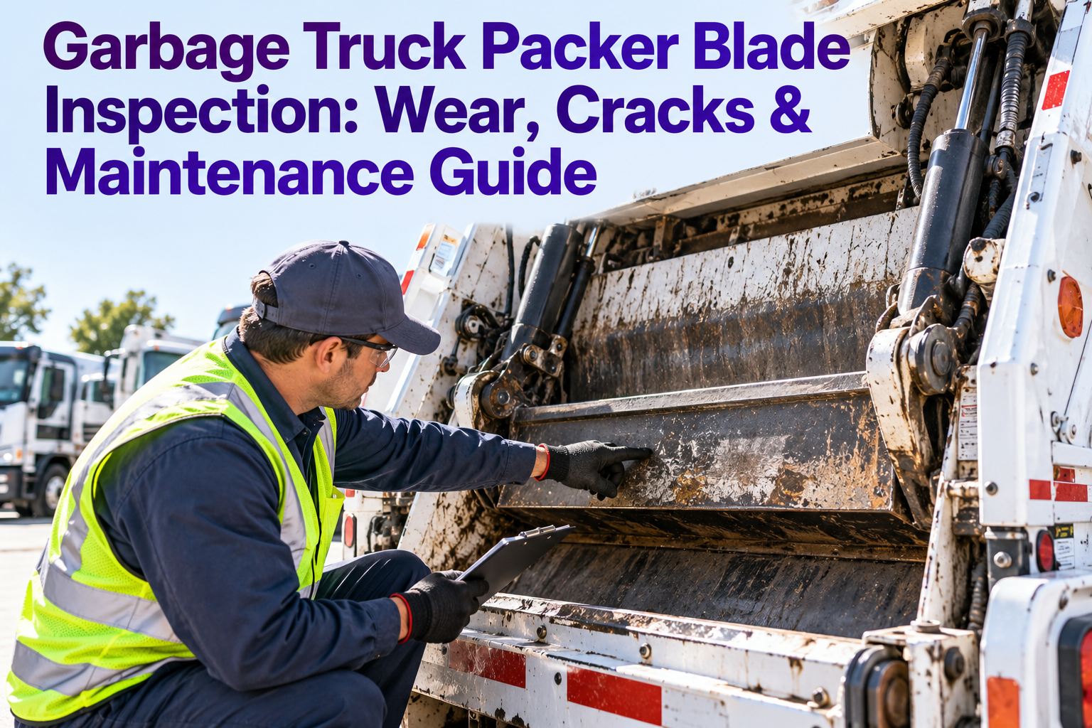 garbage-truck-packer-blade-inspection-wear-cracks-maintenance